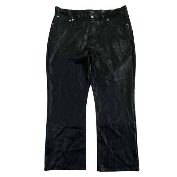 J. Crew High Rise Slim Demi-Boot Faux Leather Pant size 34 in Black - Picture 3 of 9